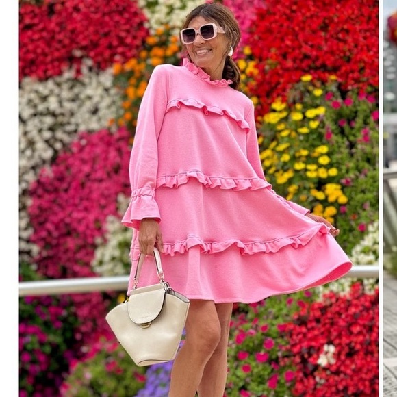 Pink Ruffle Dress - Picture 1 of 8